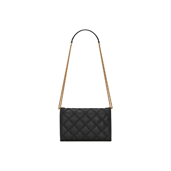 SAINT LAURENT Lambskin Wallet, Crossbody Bag, Shoulder Bag Women's Black-4