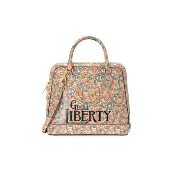 GUCCI Liberty Collaboration Leather Dome Bag, Shoulder Bag, Crossbody Bag, Handbag Medium Size Women's Multicolor