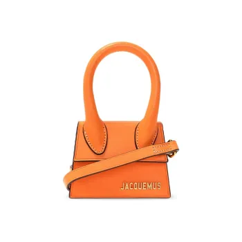 Jacquemus Leather Shoulder Bag Crossbody Bag Handbag Women's Orange