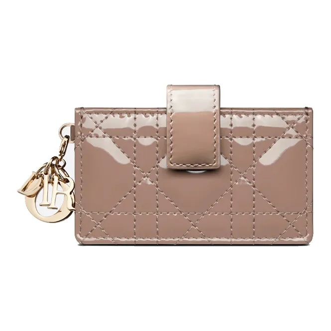 DIOR Lady Dior Cow Leather Card Holder Card Holder Women's Warm Taupe-0