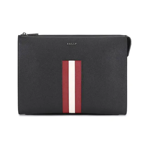 BALLY Stripe-detail Leather Clutch