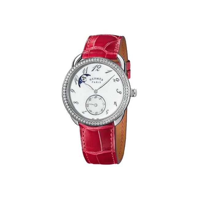 HERMES Arceau Wrist Watch Automatic Mechanical Movement Genuine Leather Strap White Dial Women's Watch-1