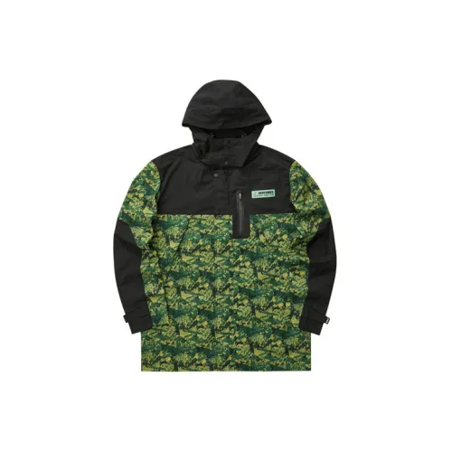 Skechers Stroll Jackets Men Green Base Camouflage All-Over Print -01E7