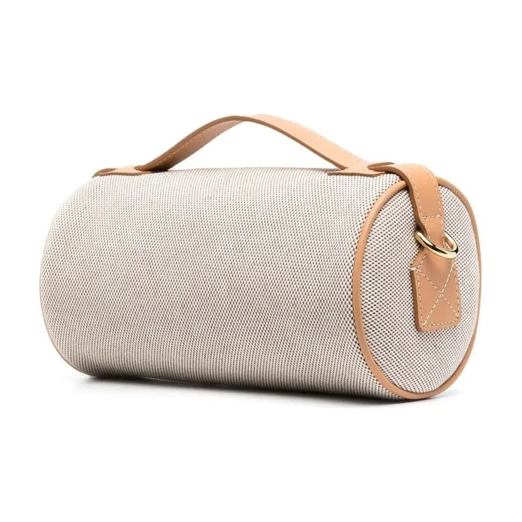 Burberry Leather Cylinder Bag, Shoulder Bag, Crossbody Bag, Handbag Women's Beige-1