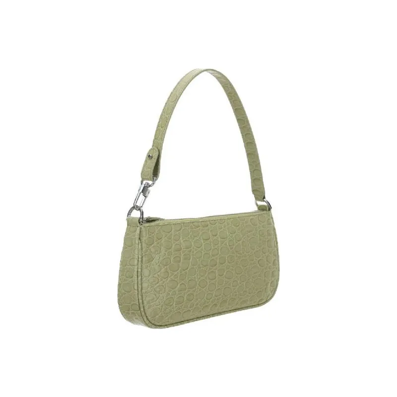 By Far Mini Rachel Leather Zip Closure Shoulder Bag Handbag Mini Women's Olive Green-1