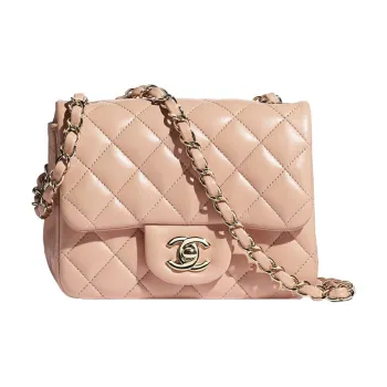CHANEL Leather Coin Purse Crossbody Handheld Shoulder Bag Women's Pink