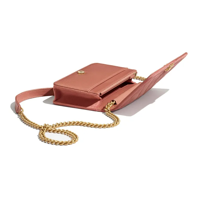 CHANEL Velvet Shoulder Bag Women's Pink-2