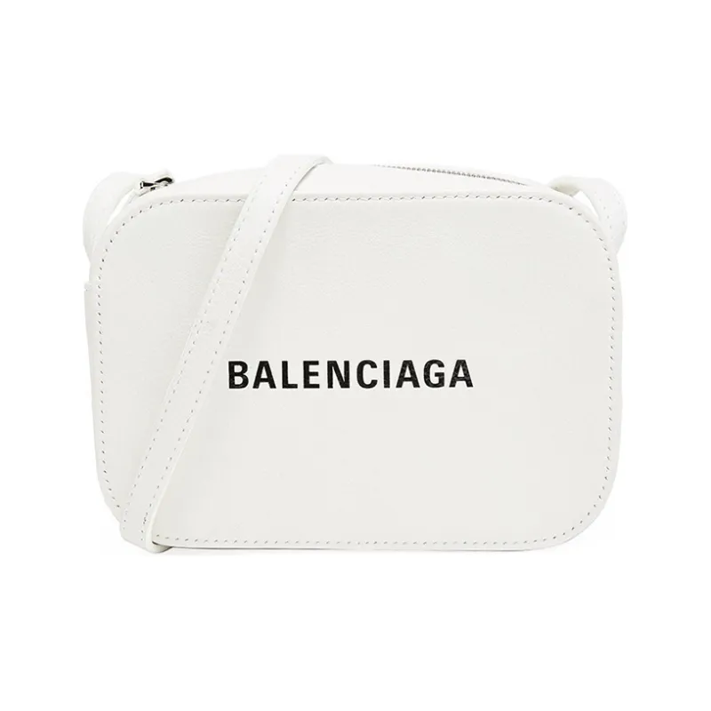 Balenciaga Grained Calfskin Camera Bags Crossbody Bag Shoulder Bag Unisex White-0