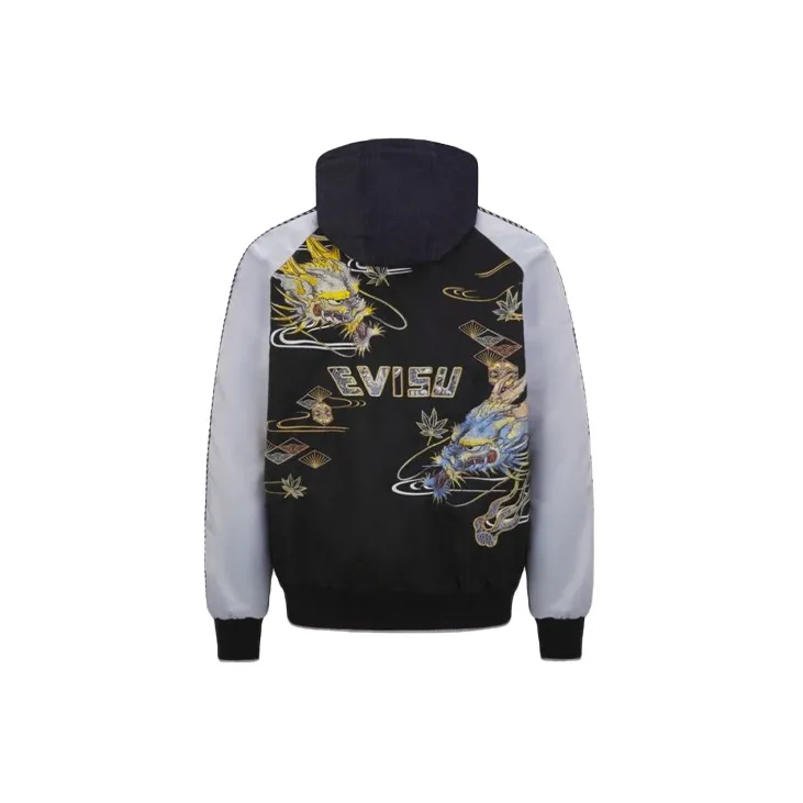 EVISU Puffer Jacket Men's Denim Blue/Black-1