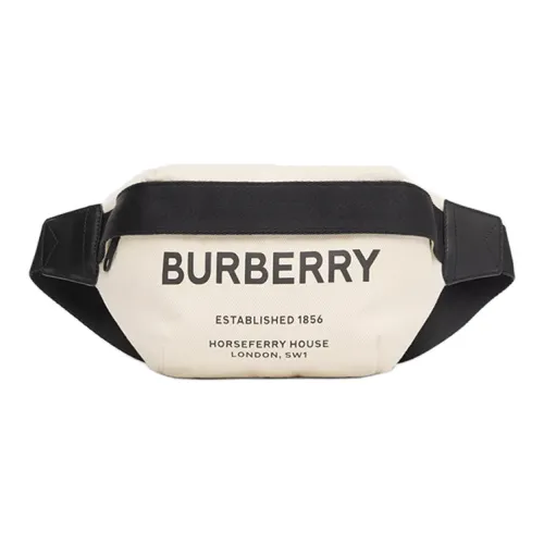 Burberry Horseferry Cow Leather Fanny Pack Unisex Natural/Black