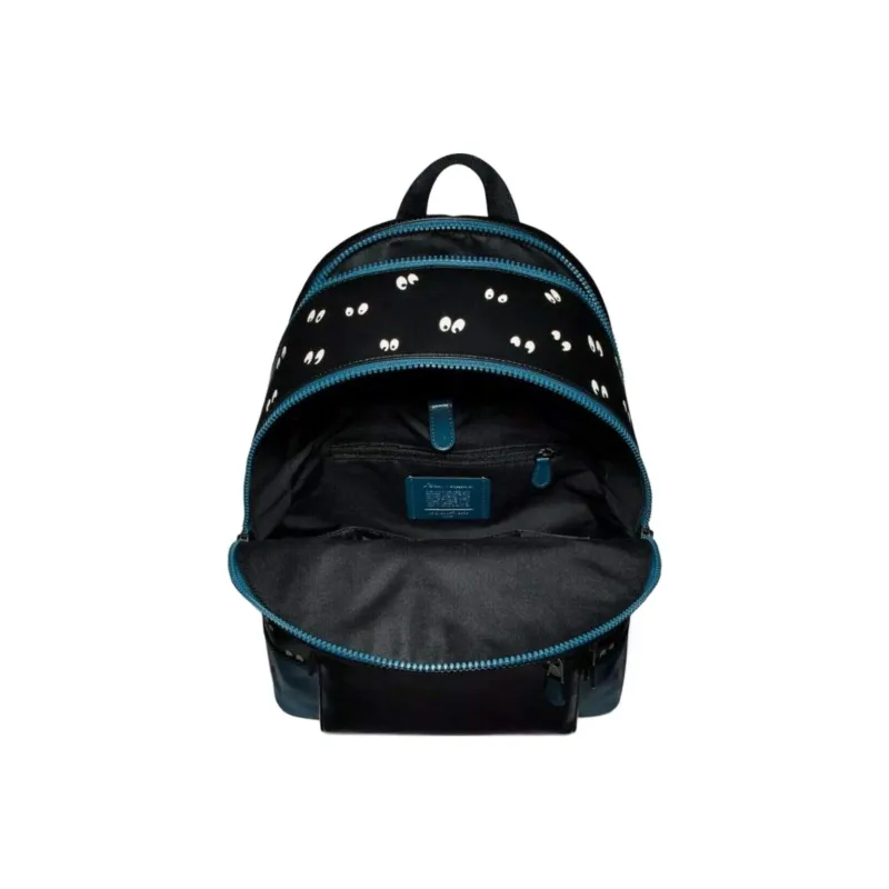 COACH Disney/Disney West Cow Leather Backpack Tubas Men's Black-1