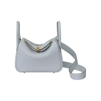 HERMES Lindy Taurillon Clemence Leather Handbag Shoulder Bag Crossbody Bag Mini Women's 08 Pale Blue Holy Grail Blue
