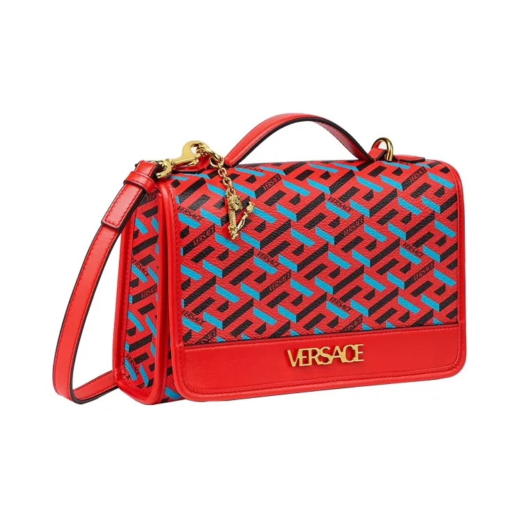 FANSIZHE Cow Leather Maze Shoulder Bag Handbag Women's Red-2