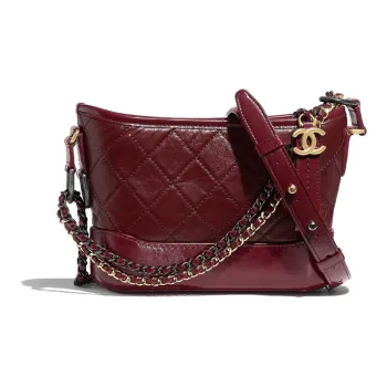 CHANEL Gabrielle Calfskin Hobo Bag Shoulder Bag Crossbody Bag Women's Burgundy