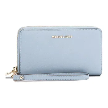 MICHAEL KORS Jet Set Travel Cow Leather Wallet Mini Women's Blue