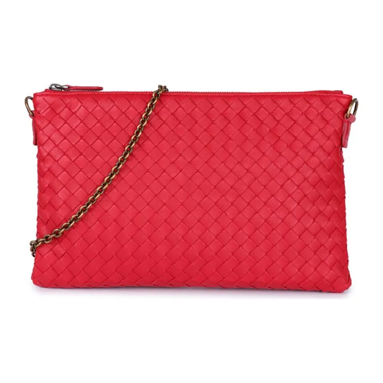 Bottega Veneta Sheepskin Chain Bag Crossbody Bag Shoulder Bag Women's Red-0