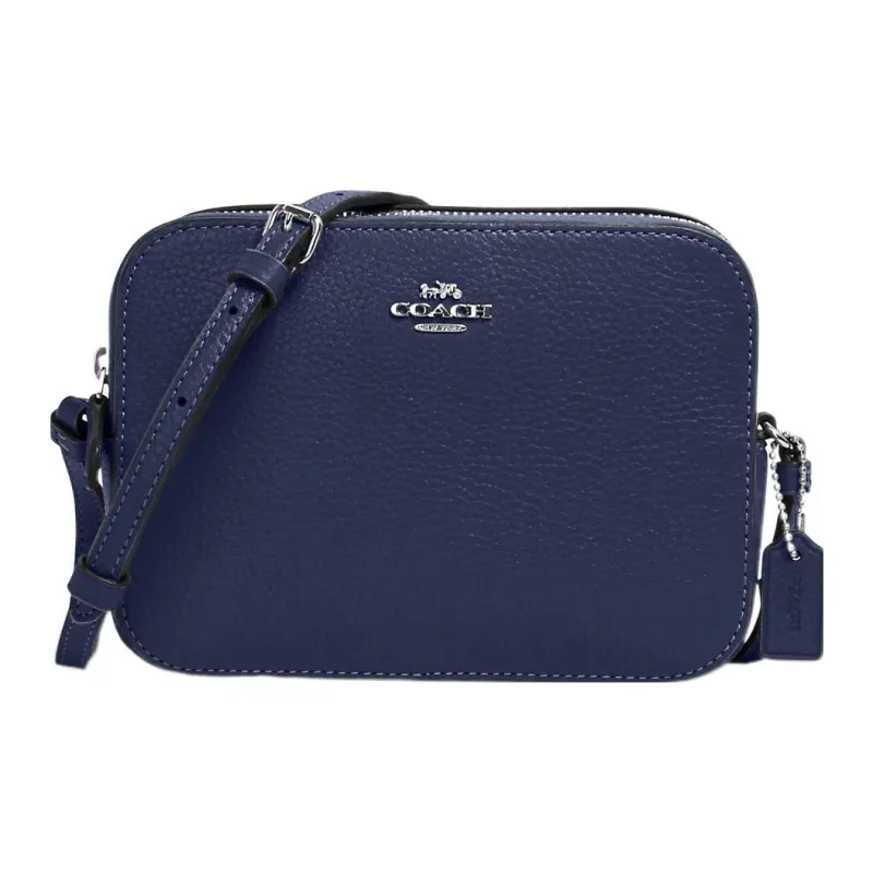COACH Camera Leather Camera Bag, Crossbody Bag Small Size Women's Cobalt Blue-0