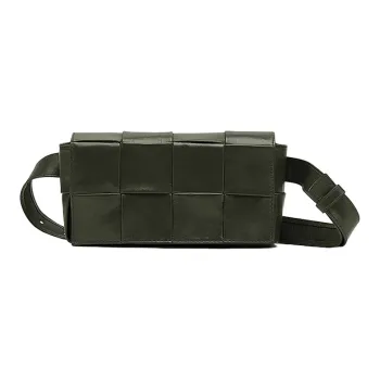 Bottega Veneta Cassette Belt Cow Leather Box Bag Camera Bag Fanny Pack Crossbody Bags Mini Men's Field Green
