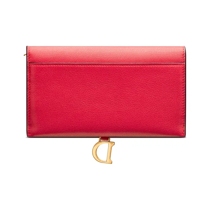 DIOR Saddle Sheepskin Saddle Bag Shoulder Bag Crossbody Bag Wallet Women's Red-1