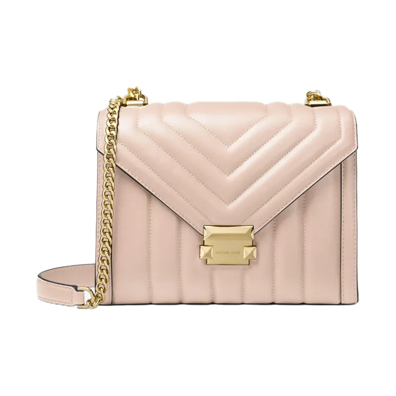 MICHAEL KORS Whitney Sheepskin Envelope Bag, Crossbody Bag, Shoulder Bag Women's Nude Pink-0