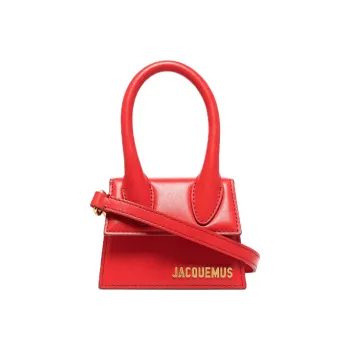 Jacquemus Leather Small Square Bag Shoulder Bag Handbag Mini Women's Red