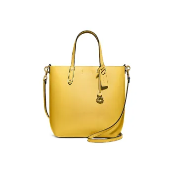 COACH Central Cow Leather Tote Bag, Shopping Bag, Shoulder Bag, Handbag Medium Size Women's Candy Yellow