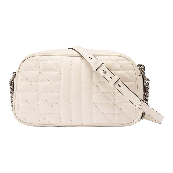 GUCCI GG Marmont Leather Camera Bag Shoulder Bag Crossbody Bag Small Size Women's White-2
