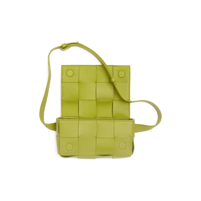 Bottega Veneta CASSETTE Sheepskin Fanny Pack Women's Avocado Green-2