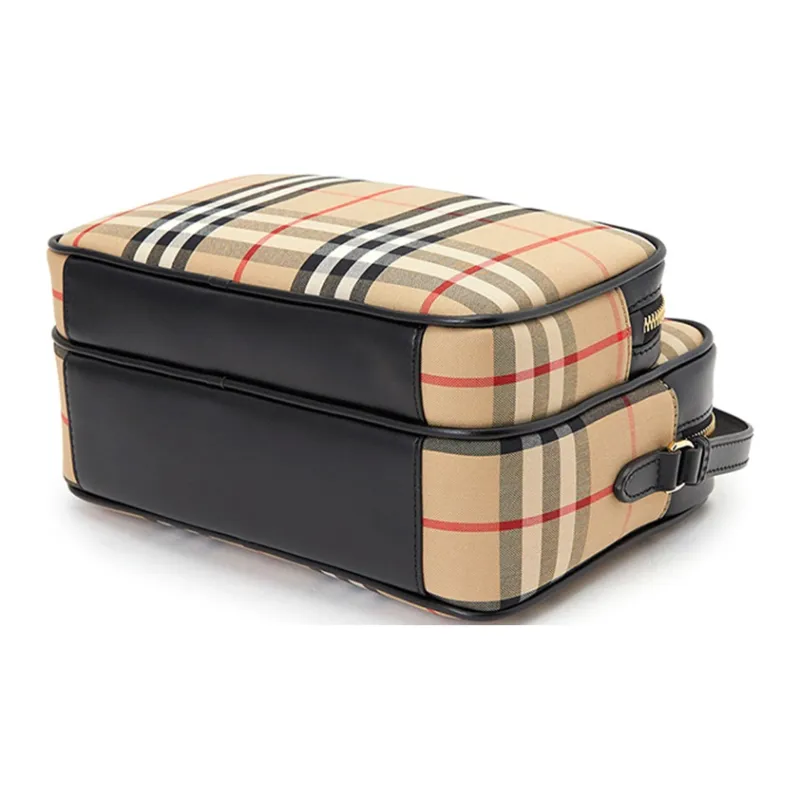 Burberry Medium Vintage Check And Leather Camera Bag Archive Beige-3