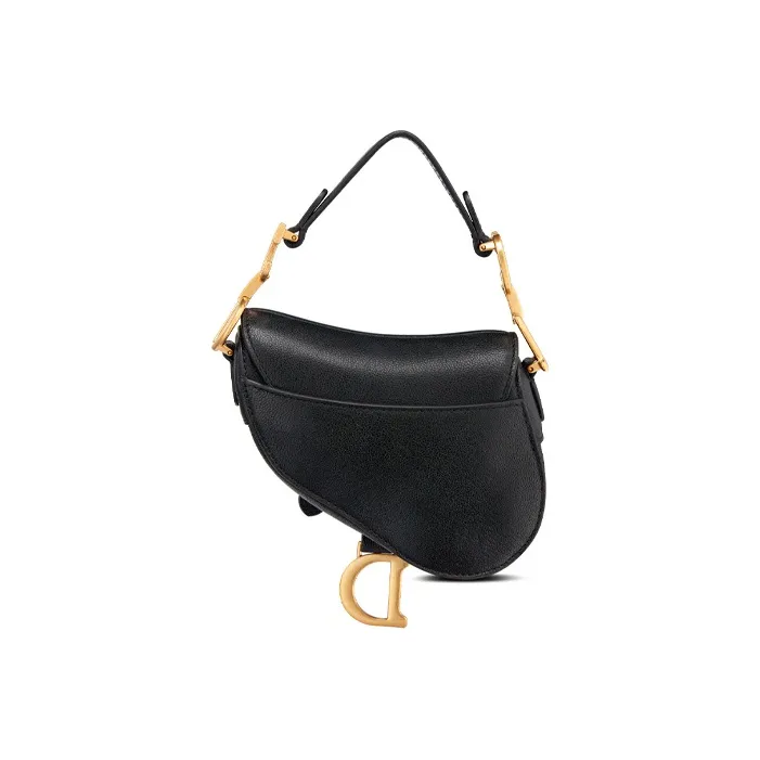 DIOR Goatskin One Shoulder Handbags Extra Mini Women's Black-2
