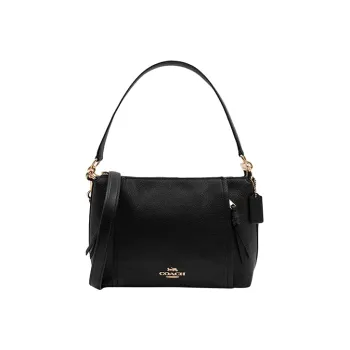 COACH Marlon Pebbled Leather Shoulder Bag Crossbody Bag Handbag Large Size Women's Black