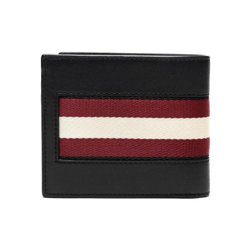 BALLY Cow Leather Leather Clip Wallet Men's Black-2
