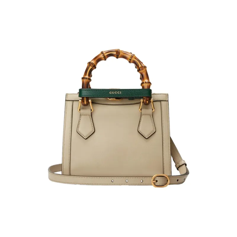 GUCCI Diana Leather Tote Shoulder Bag Crossbody Bag Handbag Mini Women's Greige-2