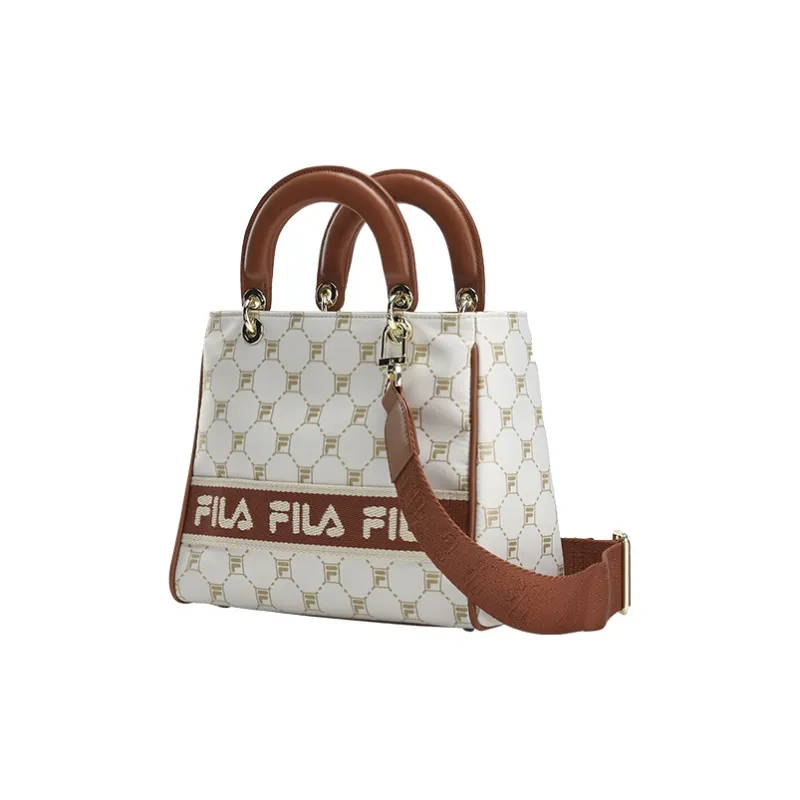 FILA PU Portable Small Bag Trendy Bag, Shoulder Bag, Crossbody Bag Regular Women's Calamus White-1