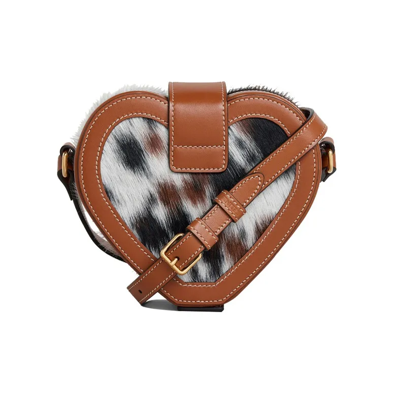 CELINE Tambour Cow Leather Shoulder Bag Crossbody Bag Women's Natural Color/Tan-2