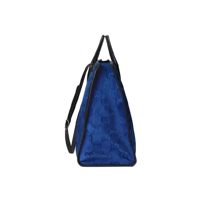 GUCCI Off The Grid Nylon With Leather Tote Bag, Shopping Bag, Handbag Unisex Blue-2