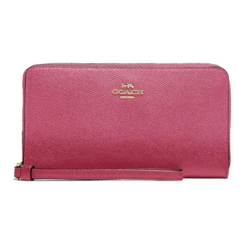 COACH Leather Wallet Trumpets Women's Rose Red
