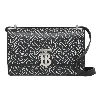 Burberry Robin Cow Leather Shoulder Bag Crossbody Bag Men's Black/White