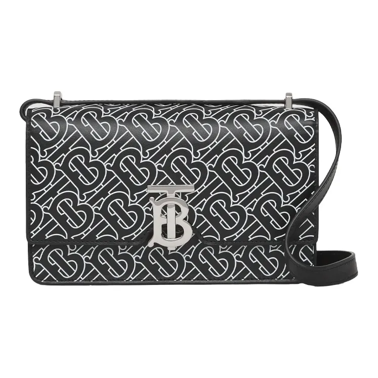 Burberry Robin Cow Leather Shoulder Bag Crossbody Bag Men's Black/White-0