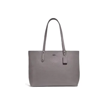 COACH Central Leather Tote Bag Shopping Bag Portable One Shoulder Women's Gray