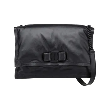 FERRAGAMO Viva Cow Leather Pillow Bag Crossbody Bag Shoulder Bag Women's Black
