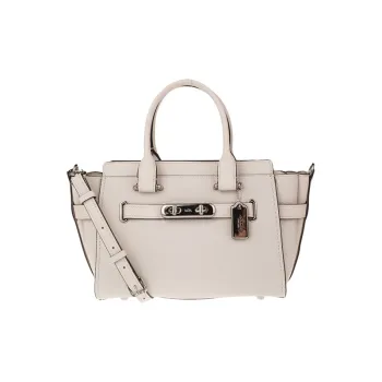 COACH Swagger Cow Leather Shoulder Bag Crossbody Bag Handbag Medium Size Women's White