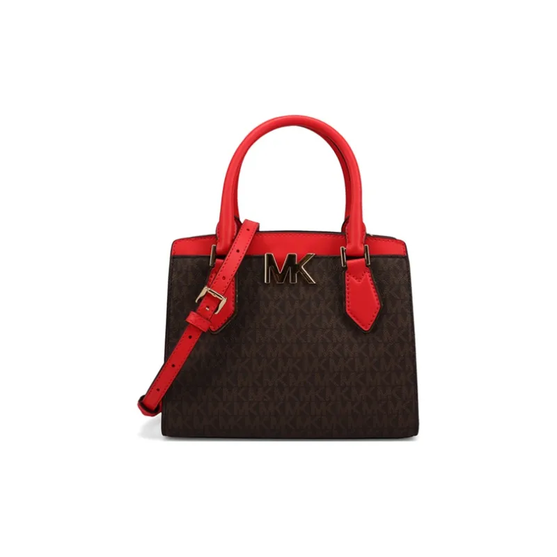 MICHAEL KORS Mott Leather Patchwork With PVC Shoulder Bag, Crossbody Bag, Handbag Women's Brown-2