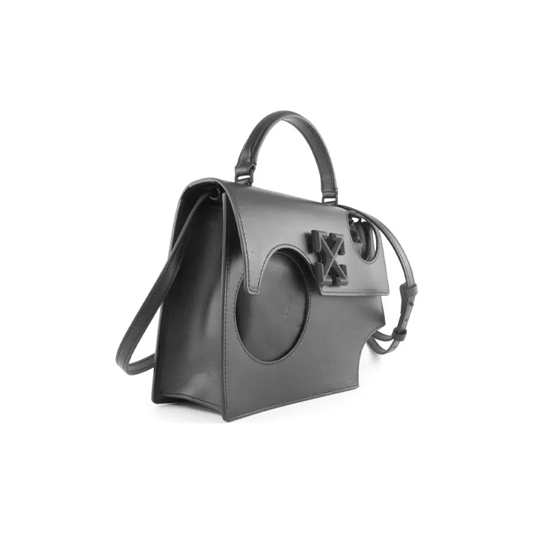 OFF WHITE Leather Crossbody One Shoulder Handbags Women's Black-2