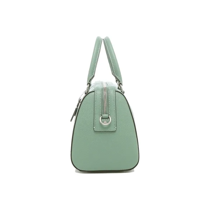 COACH Rowan Leather Boston Bag, One Shoulder, Crossbody, Handbag Crossbody Bag Medium Size Women's Pea Green-3