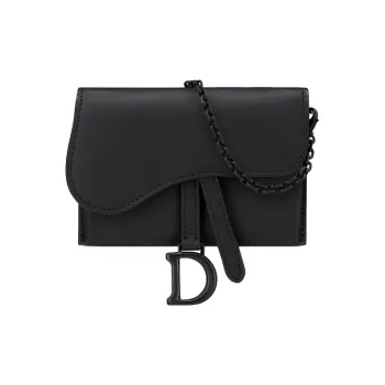 DIOR Saddle Matte Cow Leather Saddle Bag Handbag Shoulder Bag Crossbody Bag Women's Black