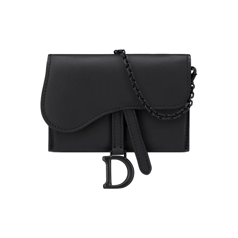 DIOR Saddle Matte Cow Leather Saddle Bag Handbag Shoulder Bag Crossbody Bag Women's Black-0