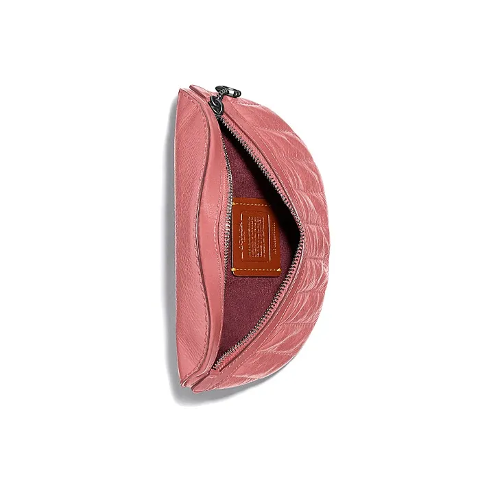 COACH Cow Leather Fanny Pack Trumpets Women's Silver Hardware/Pink-2