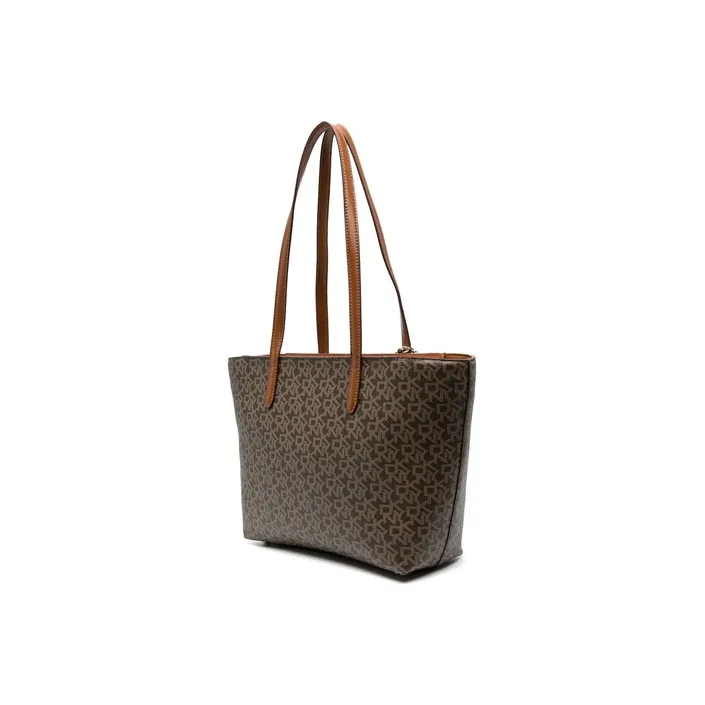 DKNY Leather Tote Shoulder Bag Handbag Women's Brown-1