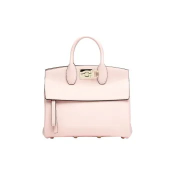 FERRAGAMO Studio Series Cow Leather Handbag Medium Size Men's Cherry Blossom Pink